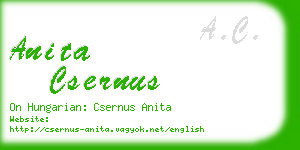 anita csernus business card